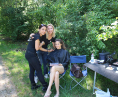 Backstage Miriam Galanti al trucco