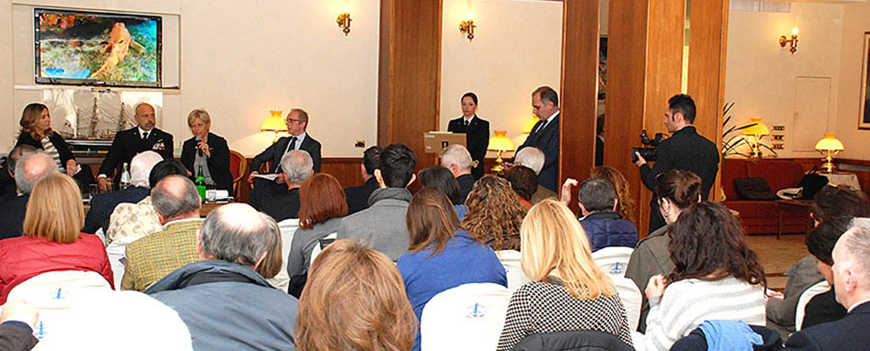 Un momento della presentazione di Lineablu 2015 presso il circolo ufficiali della Marina Militare in lungotevere Flaminio a Roma