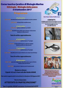 Locandina 1° Corso Ittiologia e Biologia Marina 2017